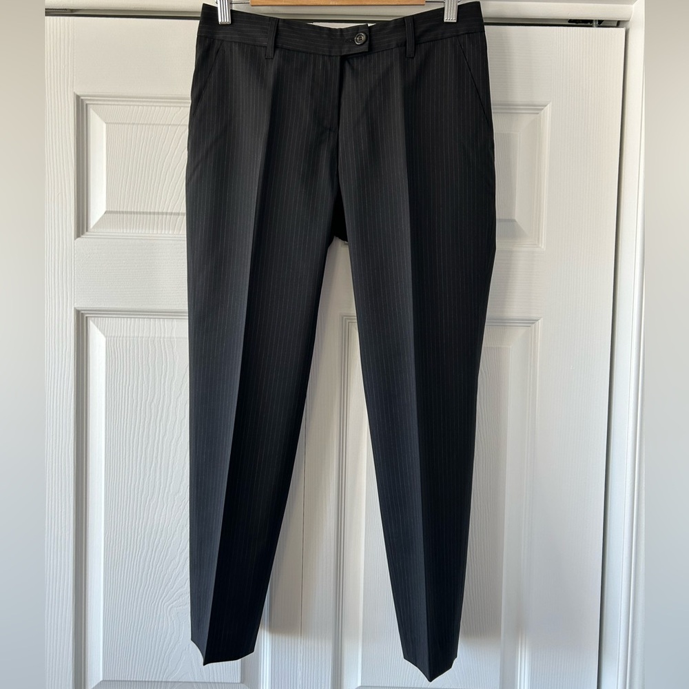 Moschino Women's Black Pinstripe Cropped Pants
